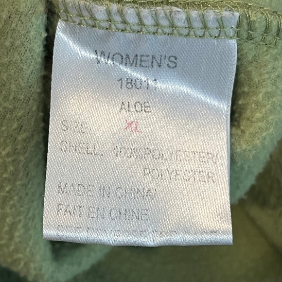 Woolrich Womens Fleece Vest XL Aloe Green Full Zip Sleeveless Jackett Vest - Picture 6 of 6